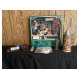 Assorted items to include inkwell, puzzle, s