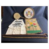 Canes, hand drum, other assorted items