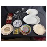 Assortment of serving platters & decorative plates