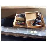 Microscope and slides and under cabinet light
