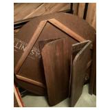 Wooden tabletop, single wooden bedframe