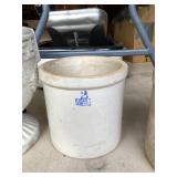 Antique 2 gallon stoneware crock, Ruckel