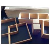 Assorted wooden shelves and wooden blocks