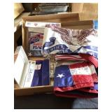 American flags and Iowa flag