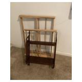 Wooden drying  rack in small shelf