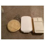 Assorted picnic to go trays and tableware
