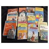 Assortment of children books, cartoon idea book,