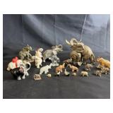 Assortment of elephant figurines