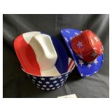 American flag hats & party bowl