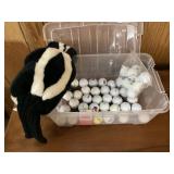 Tote of golf balls