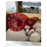 Fosteria ruby red coin glass