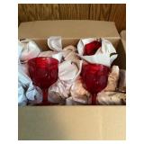 Fosteria ruby red glass