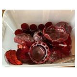 Ruby, red glass amberina glass