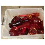 Ruby red amberina glass