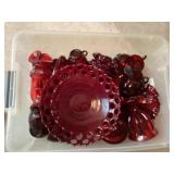 Ruby red amberina glassware