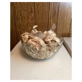 Glass punch bowl with glasses