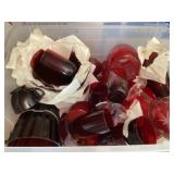 Vintage deep, ruby, red glassware