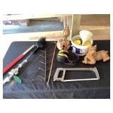Assorted items to include corn dryer, Ren house,