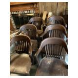 6 wooden chairs and table