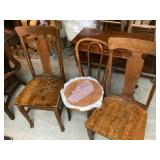 3 wood chairs