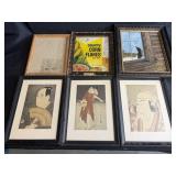 Picture frames w/ assorted artwork