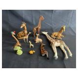 Assortment of giraffe figurines