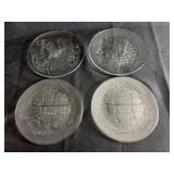 Glass holiday serving platters