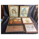 Assortment of framed artwork