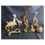 Assortment of giraffe figurines