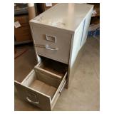 Metal two drawer file cabinet