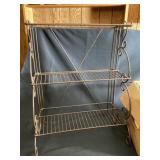 Small metal shelf and Christmas lights