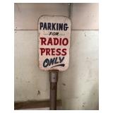 Radio press only metal sign