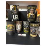 Assorted Iowa Hawkeye plastic cups