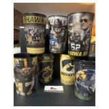 Assorted Iowa Hawkeye plastic cups