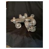 Vintage adjustable clamp on metal roller skates