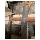 Saw, hook and chain