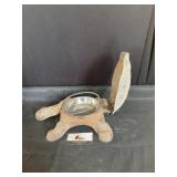 Cast iron turtle self opening dog dish