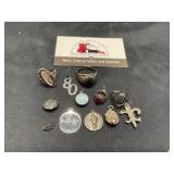 Chain and trinkets marked Sterling