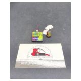 Glass bead pendant and one earring marked 925