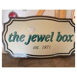 The Jewel box two sided sign