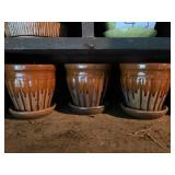Three flower pots