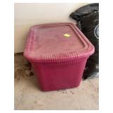 Tote of potting soil