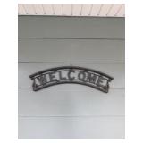 Metal welcome sign