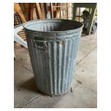Galvanized trash can