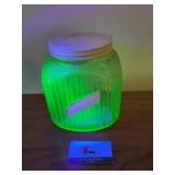 Uranium glass counter top canister