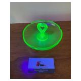 Uranium glass relish dish