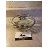 Vintage glass divided dish