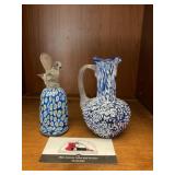 Blown Glass Pitcher and Bell