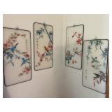 Asian Inspired Bird Fabric Art