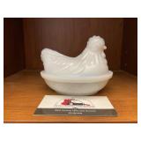 Milk Glass Hen on a Nest